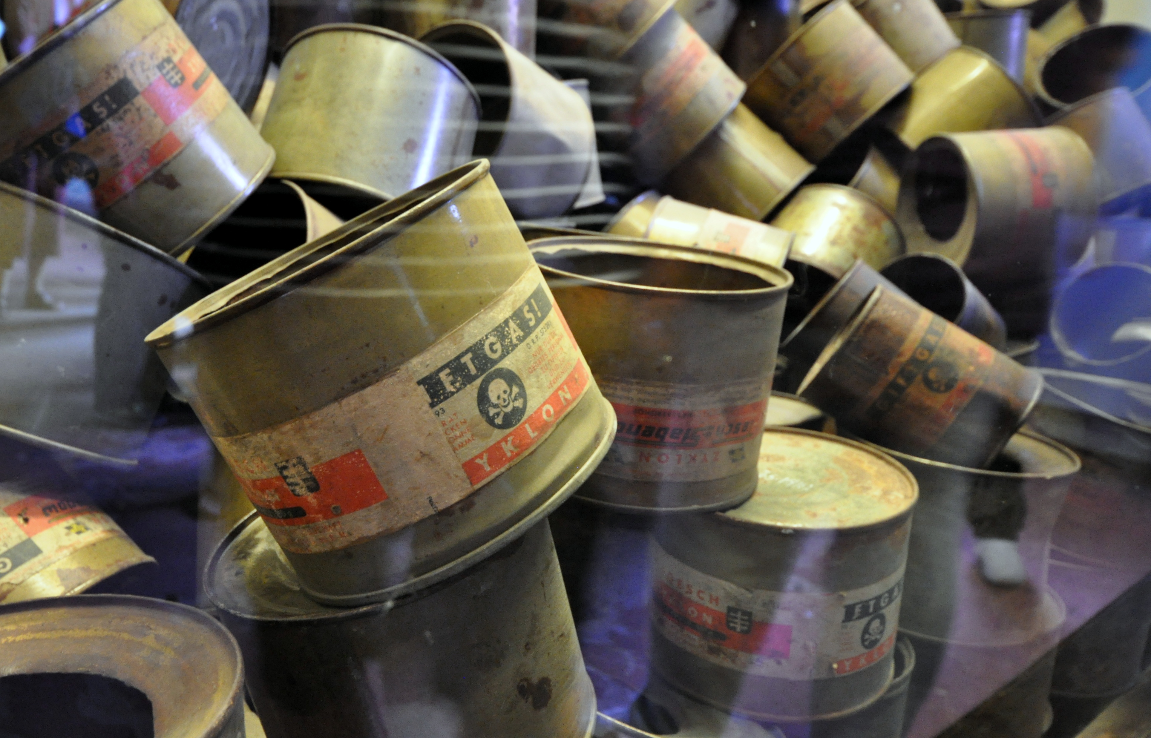 Used Zyklon B canisters in Auschwitz museum
